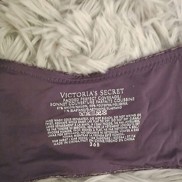 EUC Victoria's Secret Purple Marl Padded Perfect Coverage Bra - Picture 10 of 13